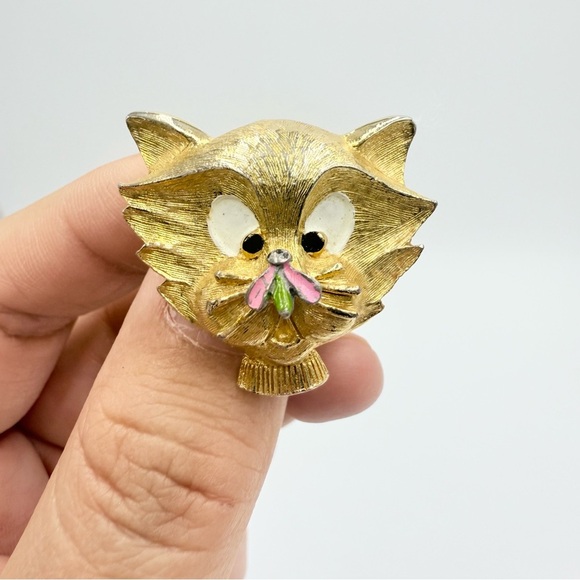 Jonette Jewelry Co. J.J. Cat Brooch Whimsical Figural Pin - Picture 1 of 6